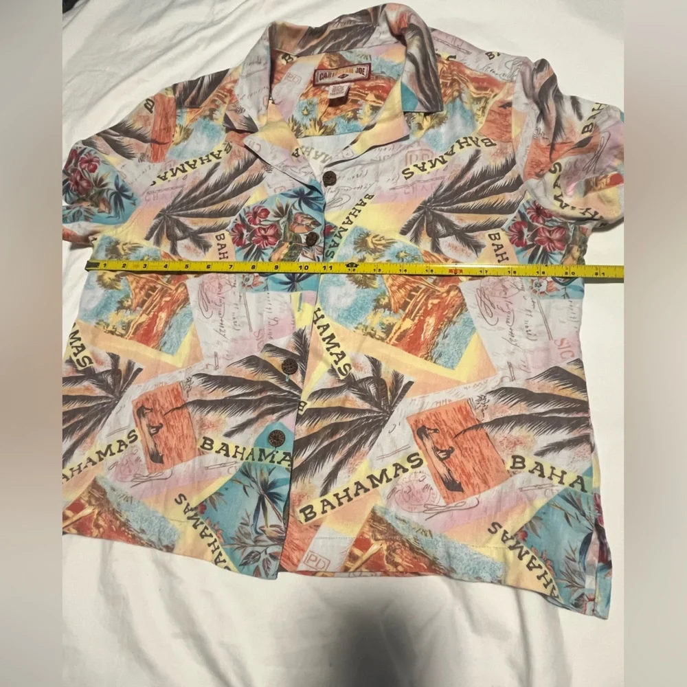 Caribbean Joe Women’s Multicolor Tropical Bahamas SS Button-Down Shirt Size L - Picture 10 of 12